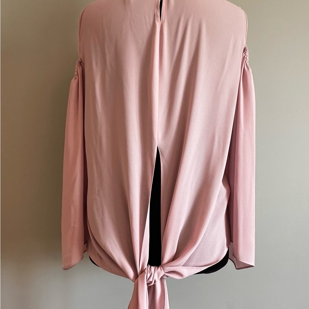 BCBGMaxAzria Blush Pink Tie-Back Blouse
